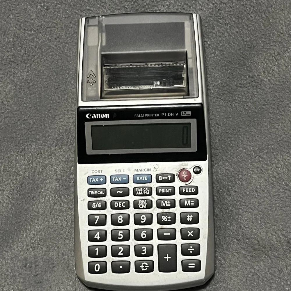 Canon Palm Printer‎ P1-DH V 12 Digits Receipt Business Calculator WORKS